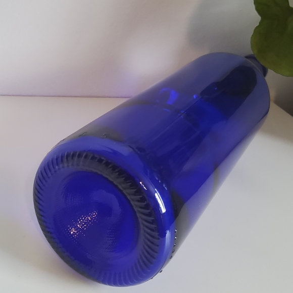 Vintage Cobalt Blue Glass Wine Bottle - Picture 4 of 4